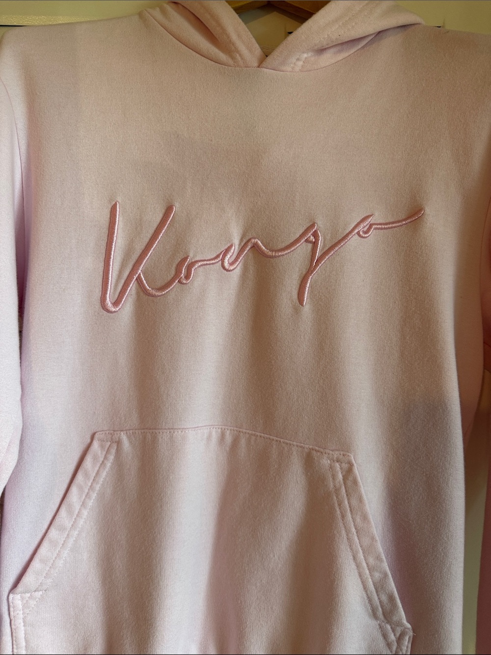 Kenzo Kids Light Pink Script Hoodie